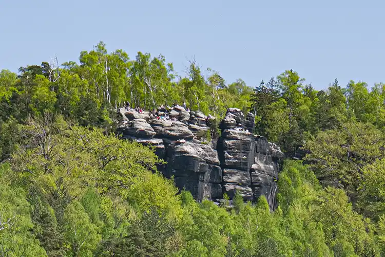 Sächsische Schweiz - Blick von der Höllenwand zur Carolaaussicht Elbsandsteingebirge - Blick von der Höllenwand zur Carolaaussicht